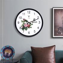 New hanging clock living room modern minimalist hanging table wall bedroom home clock muted and free of punch quartz