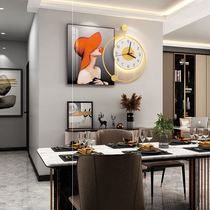New clock hanging clock Living room Hanging Home Fashion minimalist Decorative Hanging Watch Light Lavish Art Clock Hanging Wall
