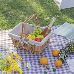 Wicker storage basket, flower basket, shopping basket, rattan fruit basket, portable basket, vegetable blue picnic basket, storage basket, egg basket