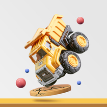 Metal-resistant small turning bucket car Childrens toy Small number boy alloy toy car mixer truck Dump Inertial Model