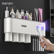 Toothpaste squeezer artifact bathroom suction wall-mounted fully automatic squeezer set household punch-free toothbrush storage rack