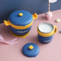 Baby food bowl baby special heat preservation water injection children tableware set anti-fall anti-scalding stainless steel suction cup