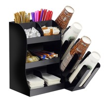 多功能奶茶店咖啡厅分杯器吧台取杯吸管纸巾收纳盒可定制logo杯架