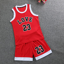 Yuknicks Summer Childrens Basketball Suit Kindergarten Fake two Performance Costume Elementary School Boys Athletic Training