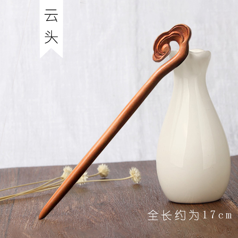 天然桃木簪子发簪简约女古风头饰盘发汉服配饰古装发钗挽发饰品