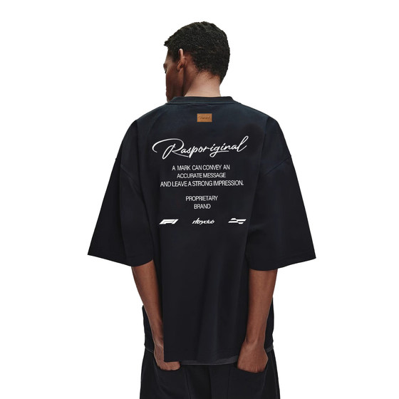 RASP back text typeface cool breathable short-sleeved summer national trend brand outdoor function sports couple T-shirt men RASP back text typeface cool breathable short-sleeved summer national trend brand outdoor function sports couple T-shirt men