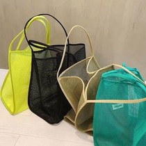 2021 New Ins Wind Transparent Mesh Yarn Single Shoulder Satchel Fashion Light 100 Hitch Shopping Bag Beach Bag Bathing Bag