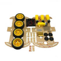 Four-wheel smart car chassis DIY kit code plate speed measurement Bluetooth remote control car accessories 4wd Smart car