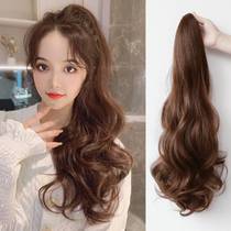 Grab net red high horse tail long curly hair wig tail simulation of wave naturally traced braids