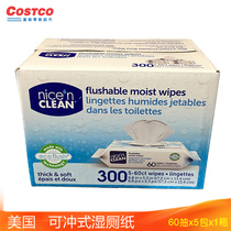 Flushable wet toilet paper wet toilet paper 60 packs * 5 packs NICE N CLEAN Shanghai costco Costco