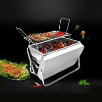 Charcoal folding portable barbecue oven outcamping barbecue household mini picnic carbon oven full suite