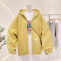 Fan Faners factory (Douyin same model) solid color zipper hooded long sleeve jacket 2021 casual wild A