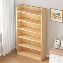 Childrens bookshelf rack floor integrated by wall bookcase Home room Living room Easy solid wood multilayer containing shelf
