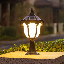 Solar Column Headlights Outdoor Waterproof Villa Balcony Wall Light Eurostyle Outdoor Patio Gate Pillar Floodlight