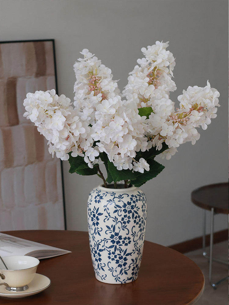 High Quality Artificial Flower Hydrangea Living Room Silk Flower Decorative Ornaments Dining Table Floral Wedding Landscaping Fake Flower Props