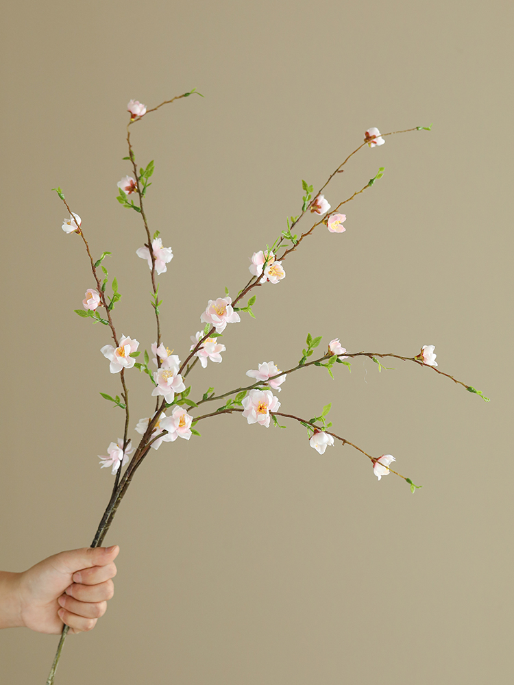 Wintersweet Plum Blossom Branch Artificial/Fake Flower Peach Blossom Chinese Household Decoration Flower Arrangement Living Room Dried Flowers TV Cabinet Decorations