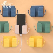 Wall hanging phone rack bracket stickup type creative remote control box-free hanging wall-style hook shelf