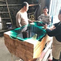 Resin River Table Walnuts Wood Solid Wood Large Plate Tea Table Log Table Brief Modern Creative Tea Table Tea Table