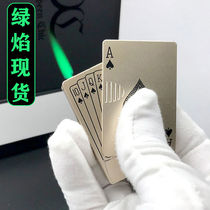 Golden Playing Card Lighter Shake Sound Same Net Red Black Peach A Inflatable Windproof Creative Green Fire Test Bill Cigarette Lighter