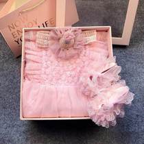 Spring Autumn Baby Clothes Newborn Gift Boxes Suit Nets Red Baby Summer Princess Dress Full Moon Gown 100 Days Gifts