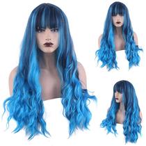 The wigs and hairs lolita cosplay color red lolita double blue top waves are gradually becoming new