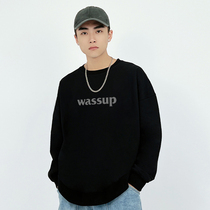 WASSUP HEODS round-necked men's national tide high street loose American-style heavy-collar overalls