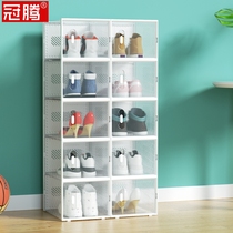 Shoe box storage artifact drawer type side door transparent thick shoe cabinet dust-saving space children plastic shoe rack