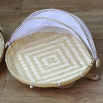 Round pan with mesh basket anti-mosquito fly drying jam cover foldable frame dish basket washing the basket