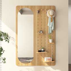 Cave plate full -body mirror home bedroom test mirror INS Feng Xuanguan wall -mounted clothing mirror coat grid integrated mirror