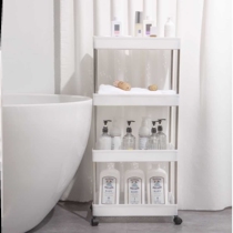 Clip pulley movable storage rack kitchen floor storage storage rack multi-storey bathroom toilet plastic rack