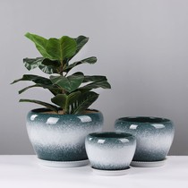 Ceramic home large size with large caliber more than 30 in flower pots Multiple meat with holes flower pot ceramic flower pots with trays