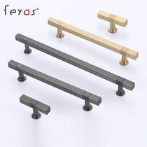 Modern minimalist wardrobe Handle Golden Light Lavish Cabinet Door Handle Square Cabinet Drawers Single Hole Small Handle