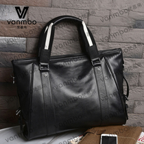 Briefcase Boy Genuine Leather Computer Bag Tide Card Skew Satchel Large Capacity Superior Sense Business Casual Carry-on Shoulder Bag