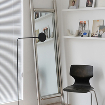 Nordic Floor Full Body Mirror Home Floor Mirror Clothing Shop Retro Fitting Mirror Stainless Steel Bright Face Full Body Mirror
