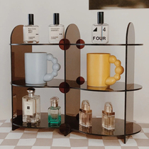 Shelf-holder cup holder Handheld case multilayer finishing acrylic comb Dresser Tabletop Cosmetics Medieval Korean Wind Shelf