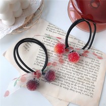 Leather jacket female head rope delicate South Korean version Korean version cute cherry soft candy zzare-hair zamtail sweet and beautiful hair