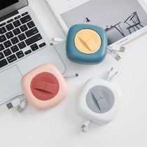 Mobile phone holder portable anti-winding headphone charger data line containing box finishing fixed wire winding