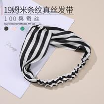 2022 Silk hair with sauna silk wash new product 19 mm striped lady tight hoop