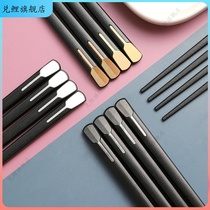 Upscale New Chinese anti-slip alloy chopsticks for home heat selling high temperature resistant mesh red high face value Black Clippers Home clothes