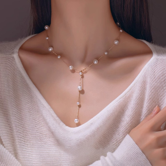 별의 천연 담수 진주 목걸이 여성 2025 New Light Luxury Niche Tassel Clavicle 체인 패션 목걸이 별의 천연 담수 진주 목걸이 여성 2025 New Light Luxury Niche Tassel Clavicle 체인 패션 목걸이