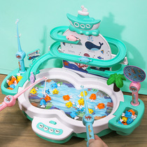 Childrens multifunction desktop electric magnetic suspension rail Diaoyutai Toys Toys Puzzle early parent-child interactive games