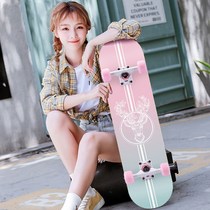 Skateboarding Children Beginner Adult Quad Nighttime Professional Double Seesaw Male and female Student Adolescent Brush Street Scooter