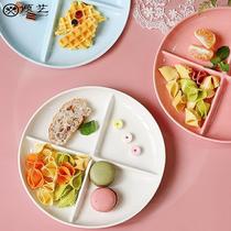 Ceramic Dinner Plate Slimy Cutlery Cutlery plate Home Dining Tray Nordic Breakfast Pan divided Snack Tray Disc