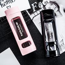 New manufacturers new plastic boglass double layer anti-fall glass-cup portable creative mug male and female student car