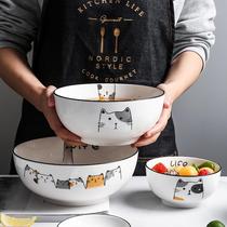 Fragrant Color Large Bowl Soup Bowl Noodle Bowl Jane about 8 inches Single Nordic Home Tableware Cute ceramic Bowl Rice Bowl soup basin
