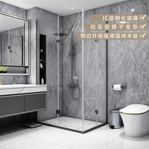 Net Red Shower Room Glass Door Partition Foldaway Dry Wet Separation Bathroom Screen Simple Shower Room Triple Fold Door