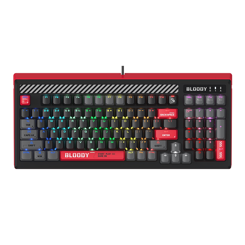 Double Flying Swallow Bloody Blood Hand Ghost LK98 Second Generation Optical Axis Mechanical Keyboard Esports Game Hot Plug Fast Trigger (1627207:37435839909:color classification:LK Second Generation Blue Light Axis Blood Hand Red;5919063:6536025:Package