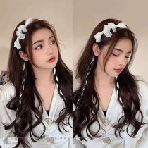 Hair hoop Fairy Piscine Hairstyle Hair Stirrup with female tie hair 2021 Netred new butterfly knot headwear sweet and beautiful style