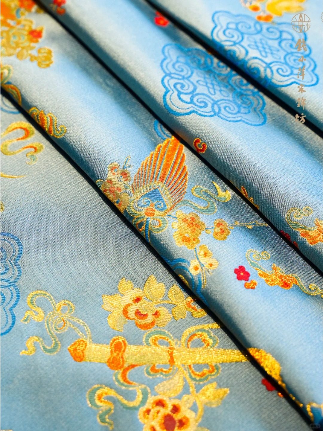 4米宽幅中式非遗宋锦面料织金宋锦