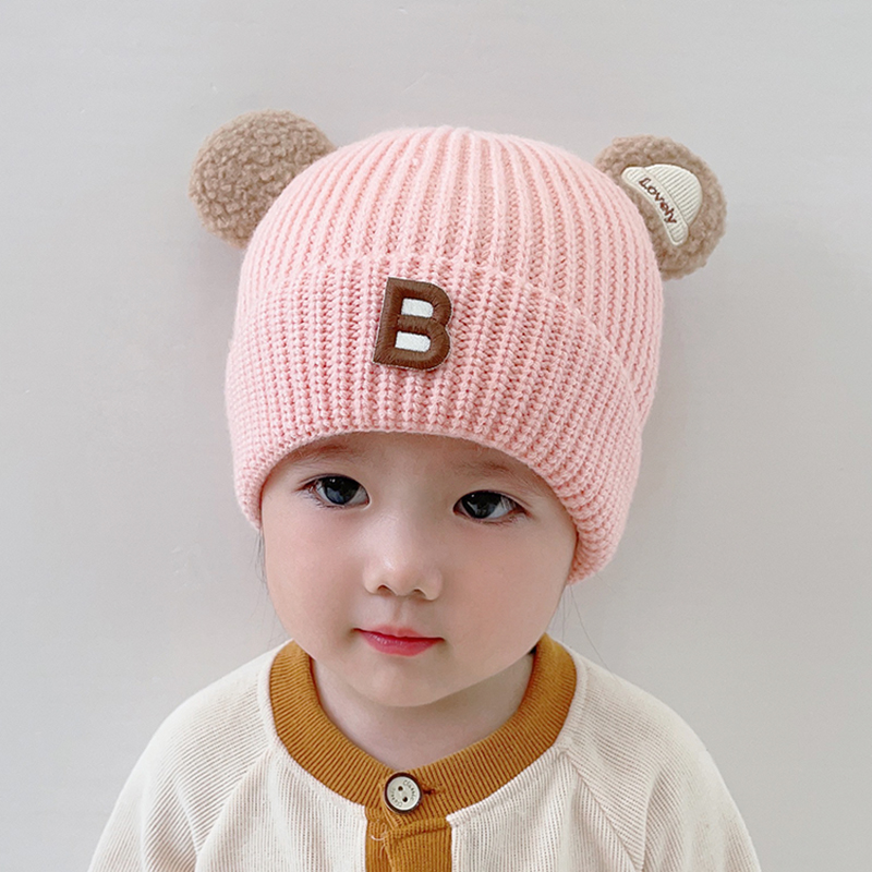 2023 Baby Cap Autumn and Winter Warm Ear Protection Knitted Hat Children Winter Boys and Girls Cute Super Cute Sleeve Cap